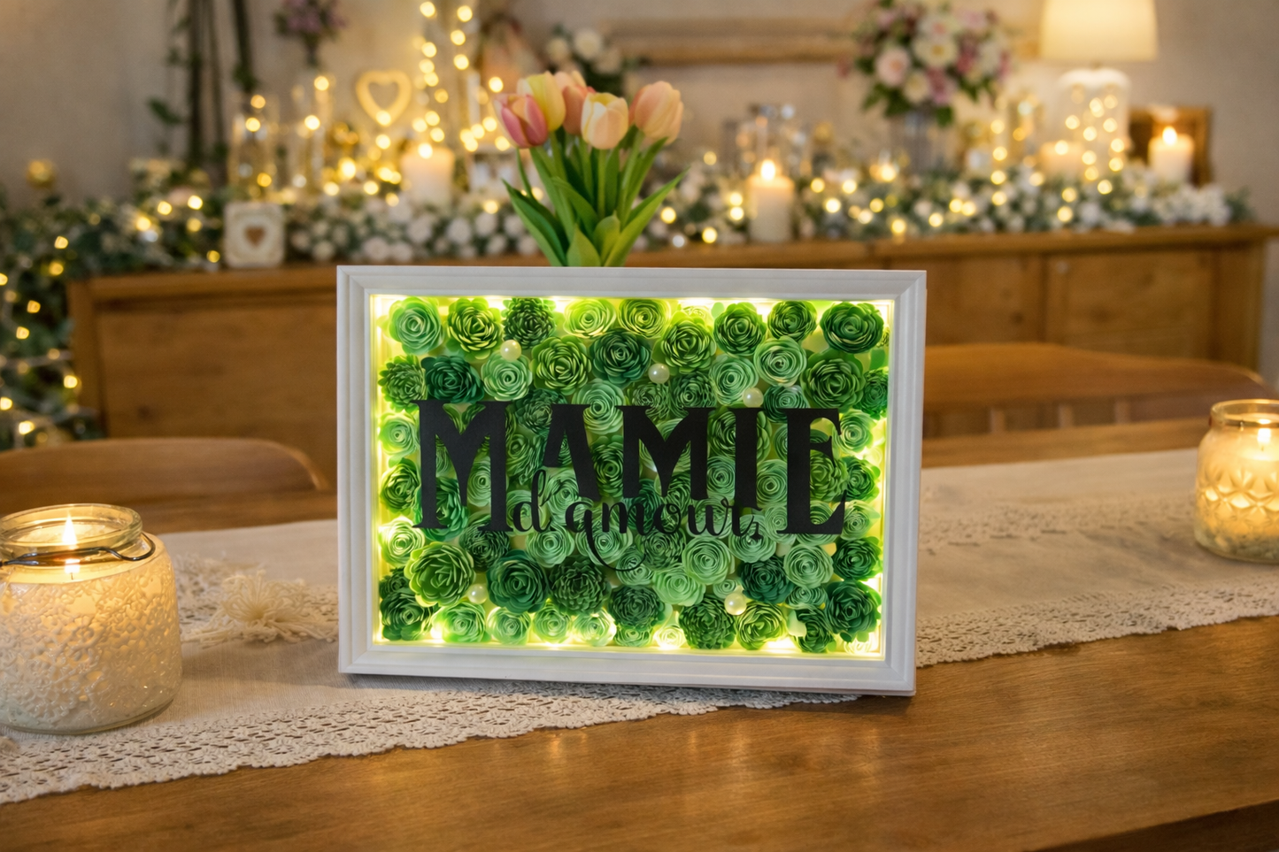 Cadre lumineux « mamie d’amour »