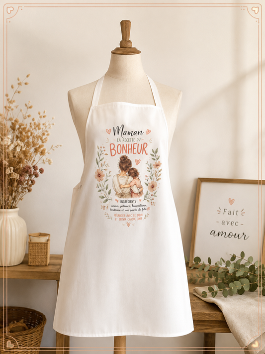 Tablier “Maman, la recette du bonheur”