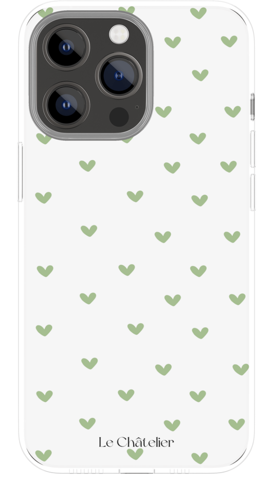 Coque cœur vert