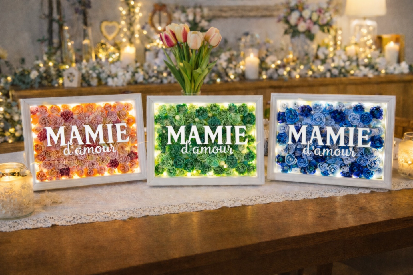 Cadre lumineux « mamie d’amour »