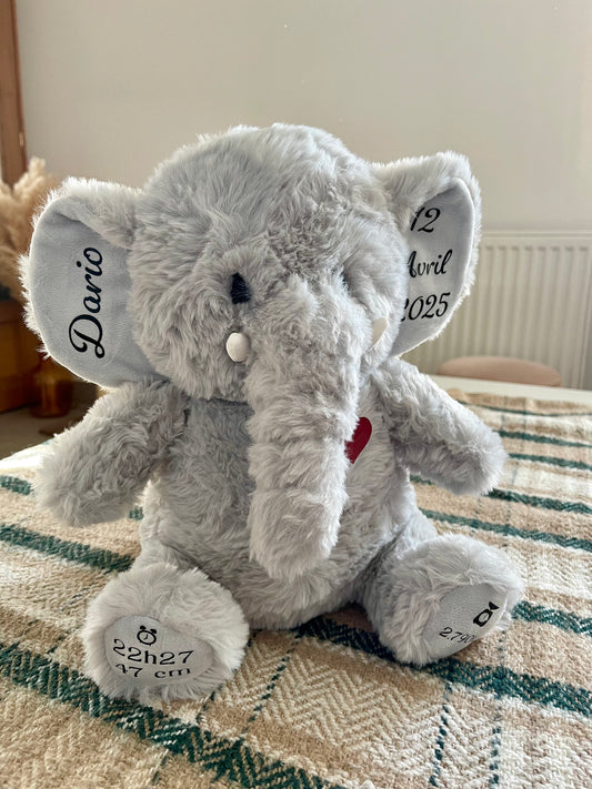 Éléphant peluche à personnaliser