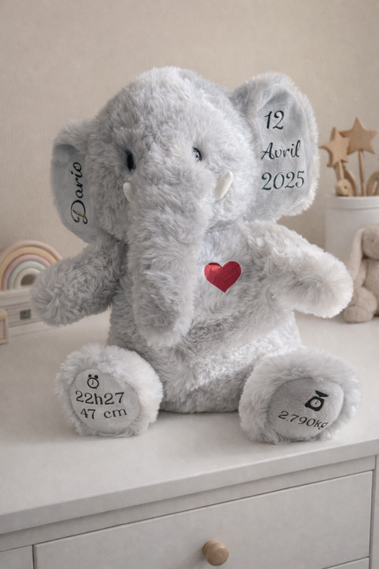Éléphant peluche à personnalisé